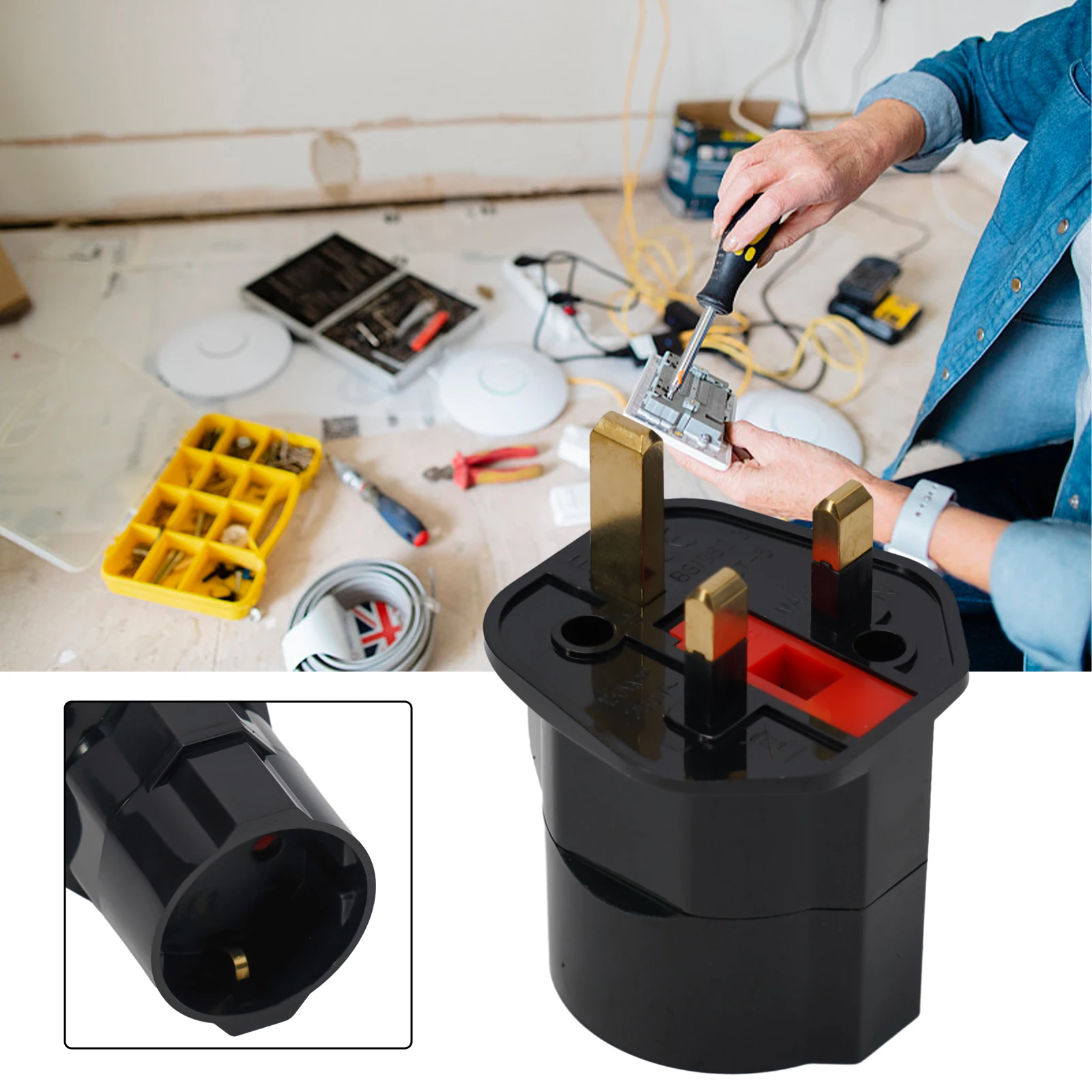 Accessories Adapter Electronic Components Rated 13A 1Pcs 250V ABS Plastic AC Universal Adapter Black Brand New
Accessories Adapter Electronic Components Rated 13A 1Pcs 250V ABS Plastic AC Universal Adapter Black Brand New