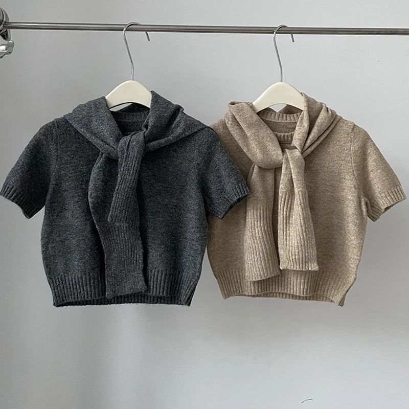 23Runway Wool Blend Knitted Pullovers Shawl Sets Fashion Round Neck Short Slim Embroidery Sweater Y2K Women Clothing 2Color
23Runway Wool Blend Knitted Pullovers Shawl Sets Fashion Round Neck Short Slim Embroidery Sweater Y2K Women Clothing 2Color