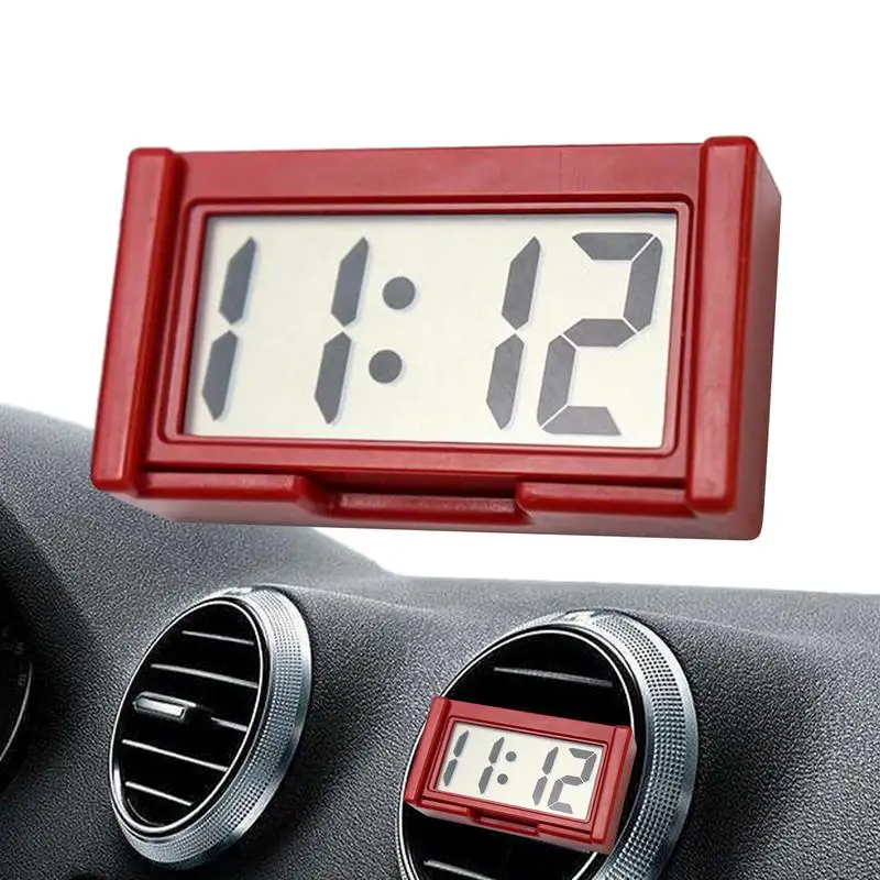 

Маленькие цифровые часы на батарейках, часы с большим экраном для приборной панели автомобиля, портативные автомобильные часы, легкие часы на клейкой основе