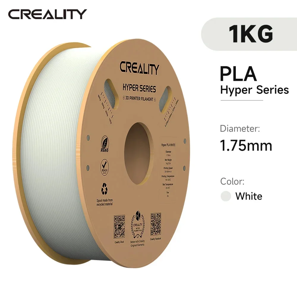 

Creality PLA Filament Hyper PLA High Speed 3D Printer Filament 1.75mm 1kg(2.2lbs)/Spool Dimensional Accuracy for Most FDM Printe