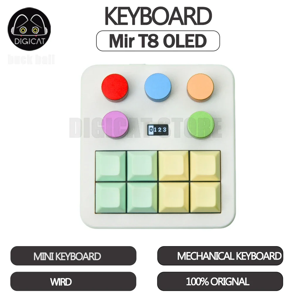 

Mir T8 OLED Mechanical Mini Keyboard Wired Customized Numeric Keypad ABS OLED Screen Office Volume Playback For Win/Mac/Linux