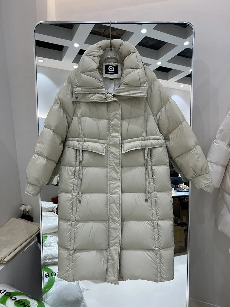 

2024 Fashion New Women 90% white duck Down Jacket Long Warm Thick Female Puffer Jacket Winter Luxury Clothing Parkas