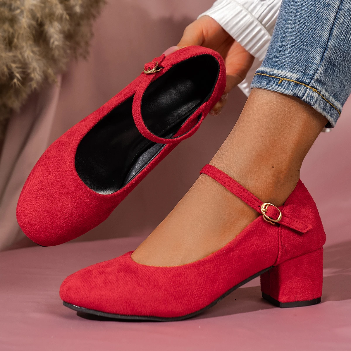 

High Heels Women Pumps Platform Heels Mary Jane Shoes Women Loafers Outdoor Casual Ladies Shoes Heels Footwear Zapatos De Mujer