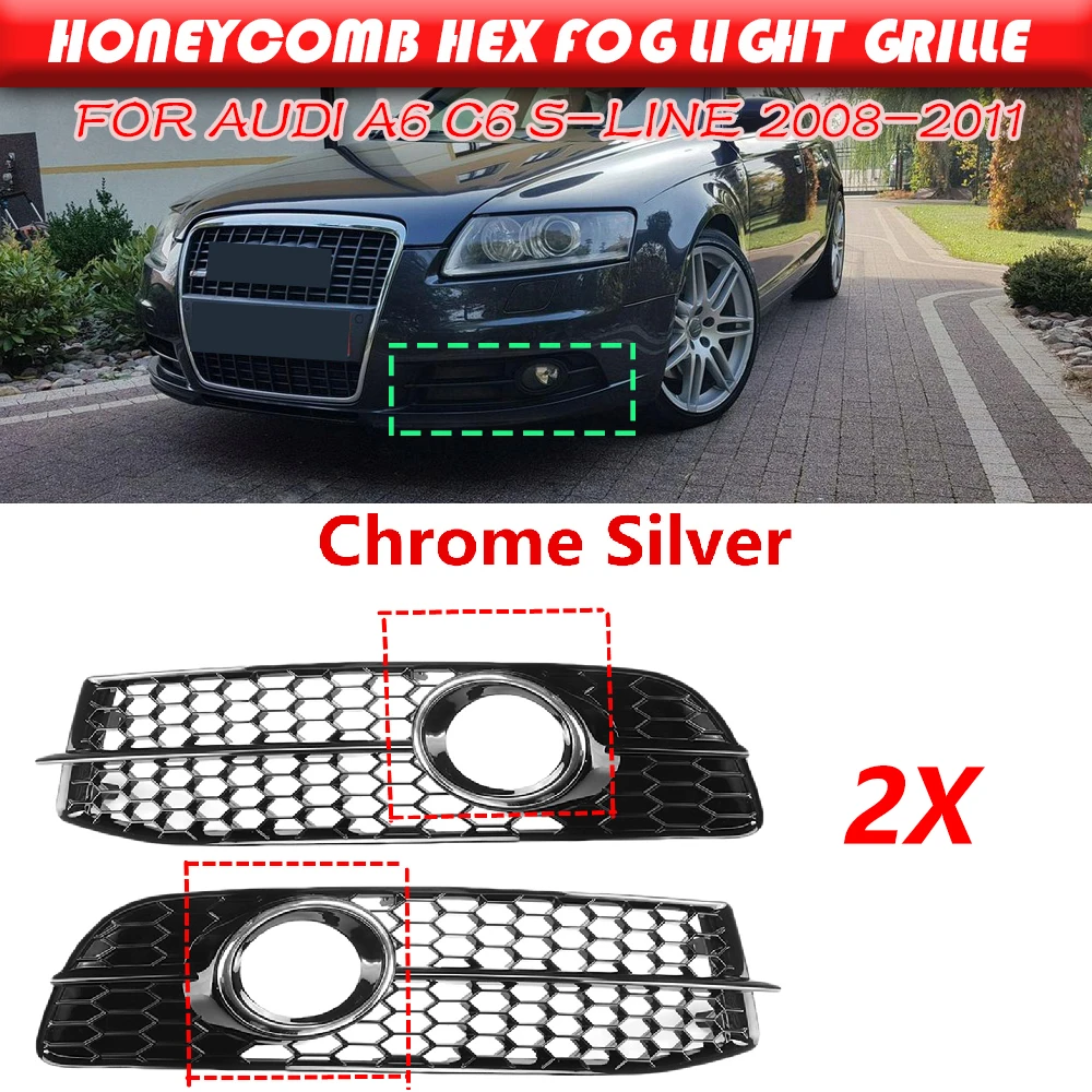 2x Car Front Bumper Fog Light Lamp Grill Cover HONEYCOMB HEX Grille For Audi A6 C6 S-Line 2008-2011 4F0807681Q01C 4F0807681Q02C
2x Car Front Bumper Fog Light Lamp Grill Cover HONEYCOMB HEX Grille For Audi A6 C6 S-Line 2008-2011 4F0807681Q01C 4F0807681Q02C