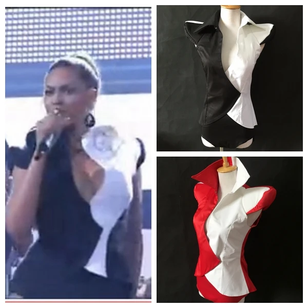 Personality Irregular Black White Red Contrast Sleeveless Top+Short 2pcs Set Night Club Bar Female DJ Singer DS Performanc Dress
Personality Irregular Black White Red Contrast Sleeveless Top+Short 2pcs Set Night Club Bar Female DJ Singer DS Performanc Dress