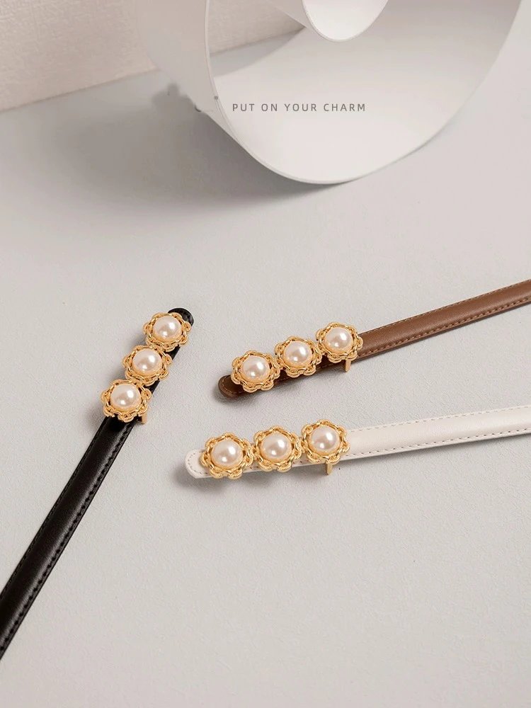 Pearl Gold Color Buckle Belt Leather Dress Skirt Waist Thin Women Belts Ladies Waistband Clothing Matching Style Decorate Girdle
Pearl Gold Color Buckle Belt Leather Dress Skirt Waist Thin Women Belts Ladies Waistband Clothing Matching Style Decorate Girdle