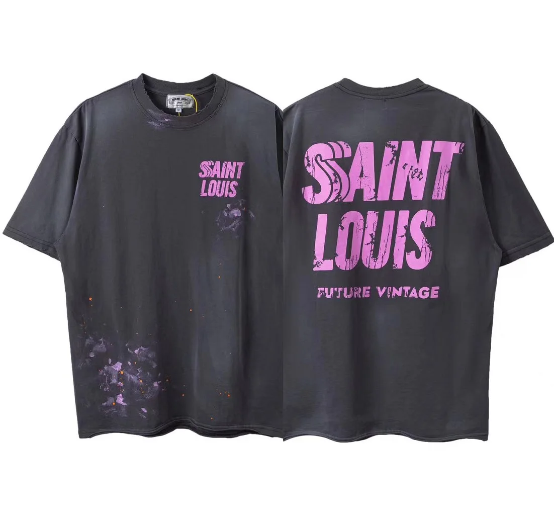 Футболка Saint Louis с круглым вырезом для мужчин и женщин, Летняя Повседневная рубашка с короткими рукавами, с потертостями, в стиле старого Мола
Футболка Saint Louis с круглым вырезом для мужчин и женщин, Летняя Повседневная рубашка с короткими рукавами, с потертостями, в стиле старого Мола