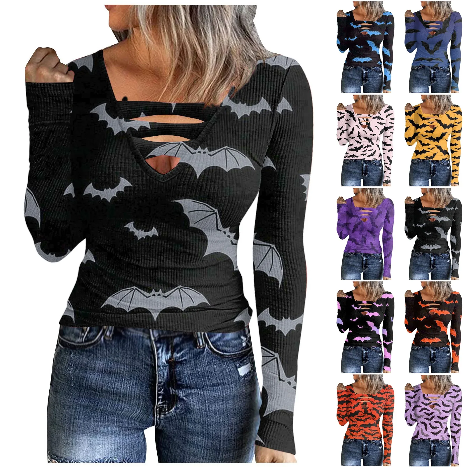 Women'S Halloween Party Top Floral Print Short Sleeve Slim Workwear With Double Pockets Hollow V-Neck Top Roupas Para Mulheres
Women'S Halloween Party Top Floral Print Short Sleeve Slim Workwear With Double Pockets Hollow V-Neck Top Roupas Para Mulheres