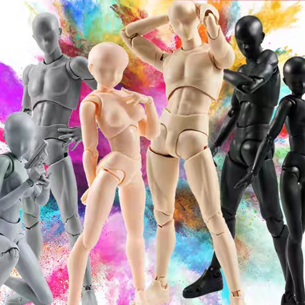 

15cm Multi-joint movable Figure SHFiguarts BODY KUN / BODY CHAN Grey / Orange Color Ver PVC Action Figure Collectible Model Toys