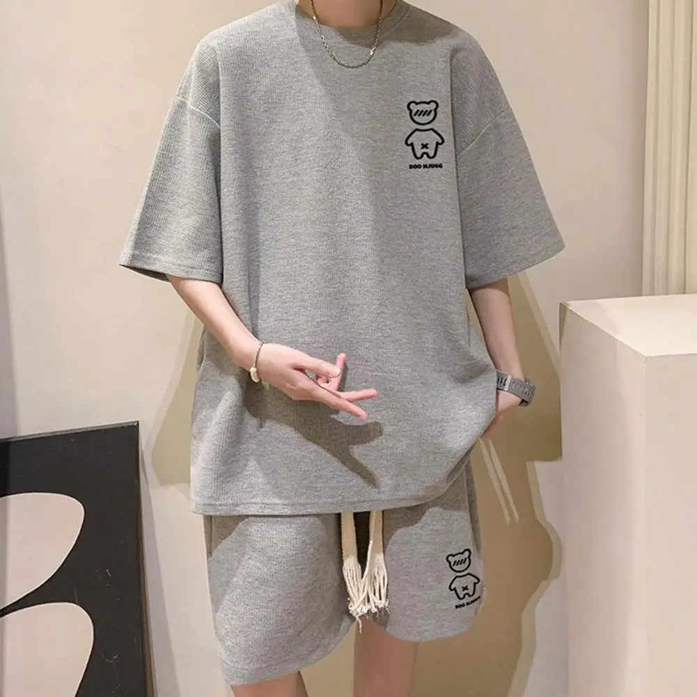 Young Cartoon Bear Pattern Homewear Breathable Soft Top Shorts Suit Oversized T-shirt Shorts Set Men Daily Garment
Young Cartoon Bear Pattern Homewear Breathable Soft Top Shorts Suit Oversized T-shirt Shorts Set Men Daily Garment