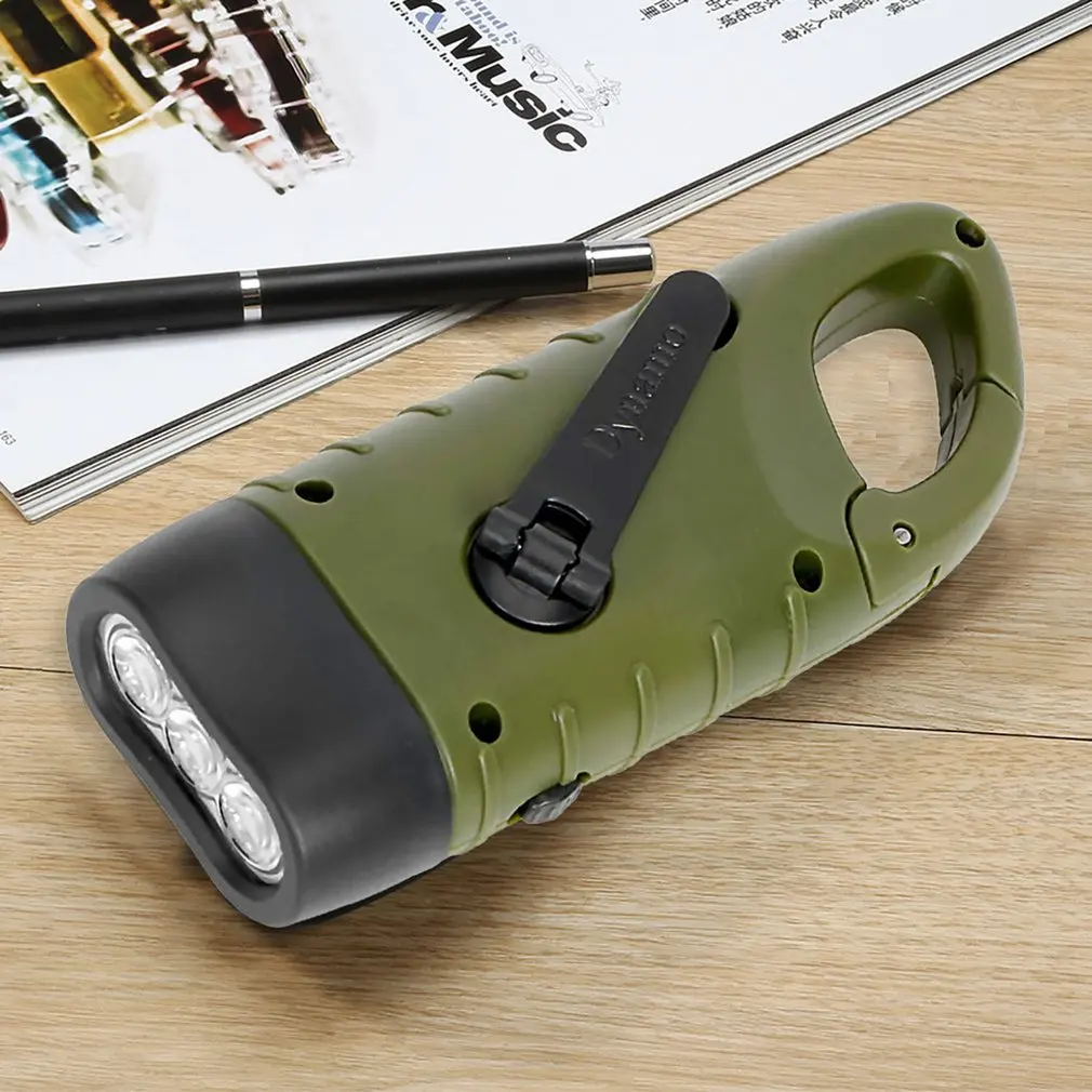 

Portable Solar Powered Flashlight Outdoor Hiking Camping Light Hand Cranked Trekking Emergency Light LED Torch Rechargeable Lamp
