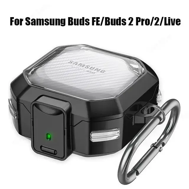 

For Samsung Galaxy Buds 2 Pro Buds FE Buds Live Case Clear Carbon Fiber Cover For Samsung Buds2 Pro buzz 2 Pro live buzz2 Cases
