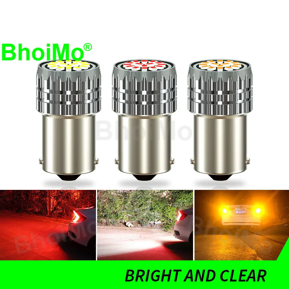 

BhoiMo 1x BAY15D BA15S Led R5W R10W S25 1156 1157 Bulb P21W Brake Reverse P21/5W Turn Signal Parking Tail Lamp DRL Car Light Red