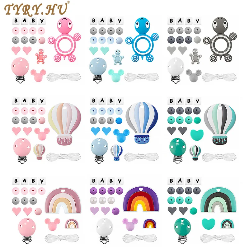 TYRY.HU Silicone Teething Bead Set Food Grade Baby Rainbow Cartoon DIY Accessories Soother Chain Clip
TYRY.HU Silicone Teething Bead Set Food Grade Baby Rainbow Cartoon DIY Accessories Soother Chain Clip