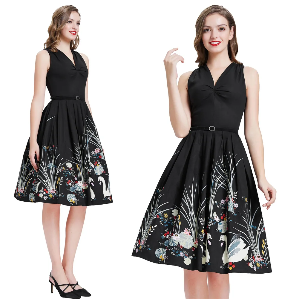 BP Elegant Lady Sleeveless V Neck Flared A-Line Dress With Belt 50s Retro Vintage Robe Party Midi Vestidos Pin Up Rockabilly A20
BP Elegant Lady Sleeveless V Neck Flared A-Line Dress With Belt 50s Retro Vintage Robe Party Midi Vestidos Pin Up Rockabilly A20