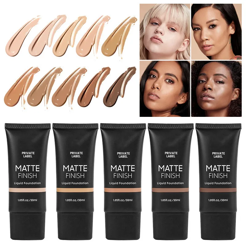 

Waterproof Matte Face Liquid Foundation Full Coverage Concealer Private Label Face Makeup Base Cream Cosmetics Bulk Business