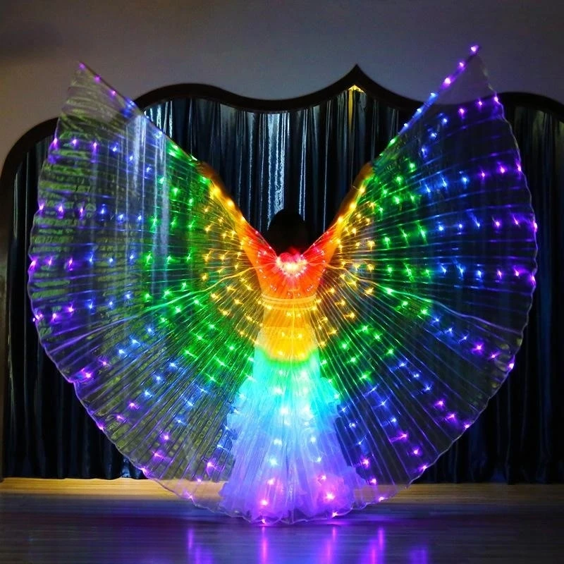 

LED Luminescent Color Cloak Adult Children Dancers Luminous Butterfly Wing Stage Performance Belly Dancing Party Photo Prop
