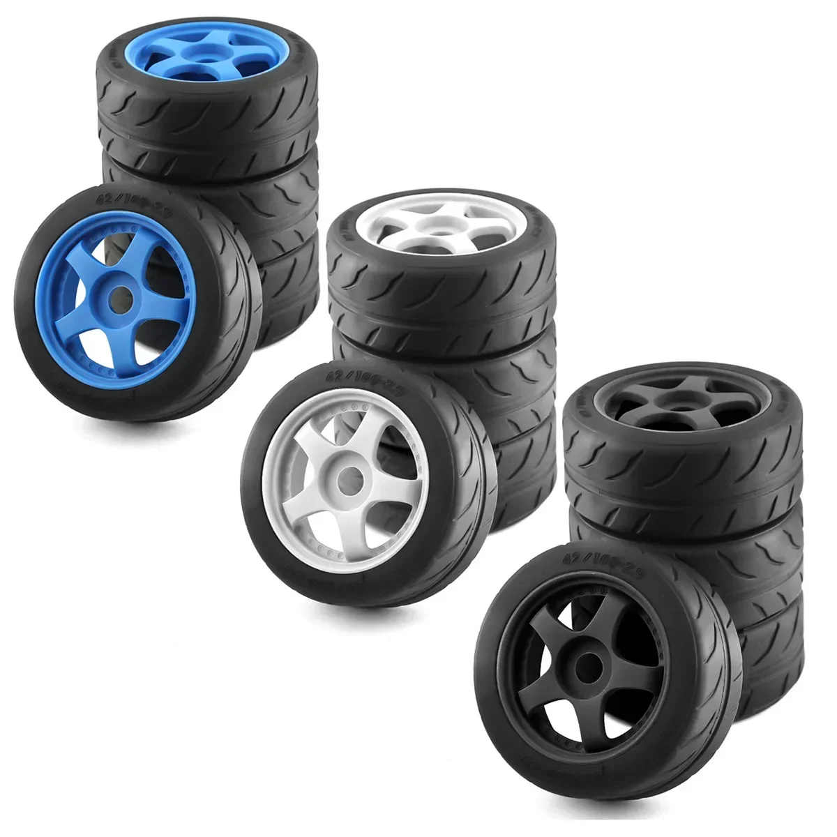 

4pcs 5-Spoke 100x42mm Tire Tyre 17mm Wheel Hex for Arrma 1/7 Infraction Limitless Felony RC Car Upgrade Parts