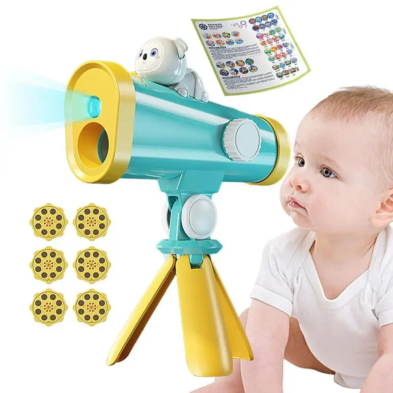 

Детский проектор с фонариком, 2 в 1, проектор со штативом для рассказов о истории с ручным запуском, креативные Развивающие игрушки для детей 3-7 лет