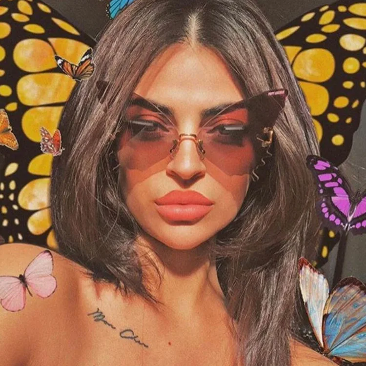 Luxury Butterfly Sunglasses Women Fashion Brand Designer Large Rimless Sun Glasses Shades Oversized Steampunk Eyewear UV400
Luxury Butterfly Sunglasses Women Fashion Brand Designer Large Rimless Sun Glasses Shades Oversized Steampunk Eyewear UV400