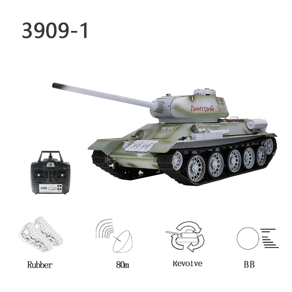 

Rc Tank T34/85 Bb Pellets Rubber Tracks 1/16 Model Radio Controlled Tanks Multi-functional Battle Competition Tanks