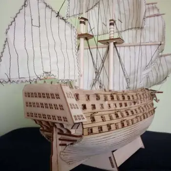 DIY 목재 조립 빅토리 로얄 해군 선박 범선 모델링 장난감 장식 조립 선물 키트