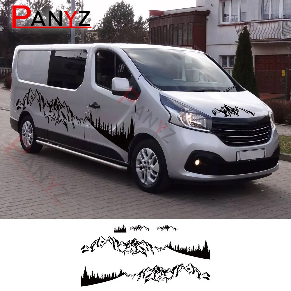 

4PCS Car Door Stickers For Renault Trafic 2 3 MK3 MK2 Camper Van Tuning Accessories Vinyl Film Hood Cover Engine Graphics Decals