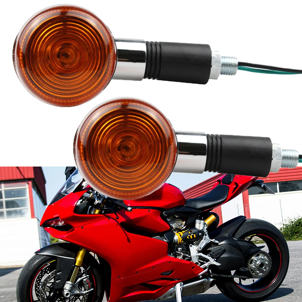 

2X Motorcycle Turn Signal Blinker Light Amber Chrome Indicator 2024 Hot Sale Brand New And High Quality New Store Discount