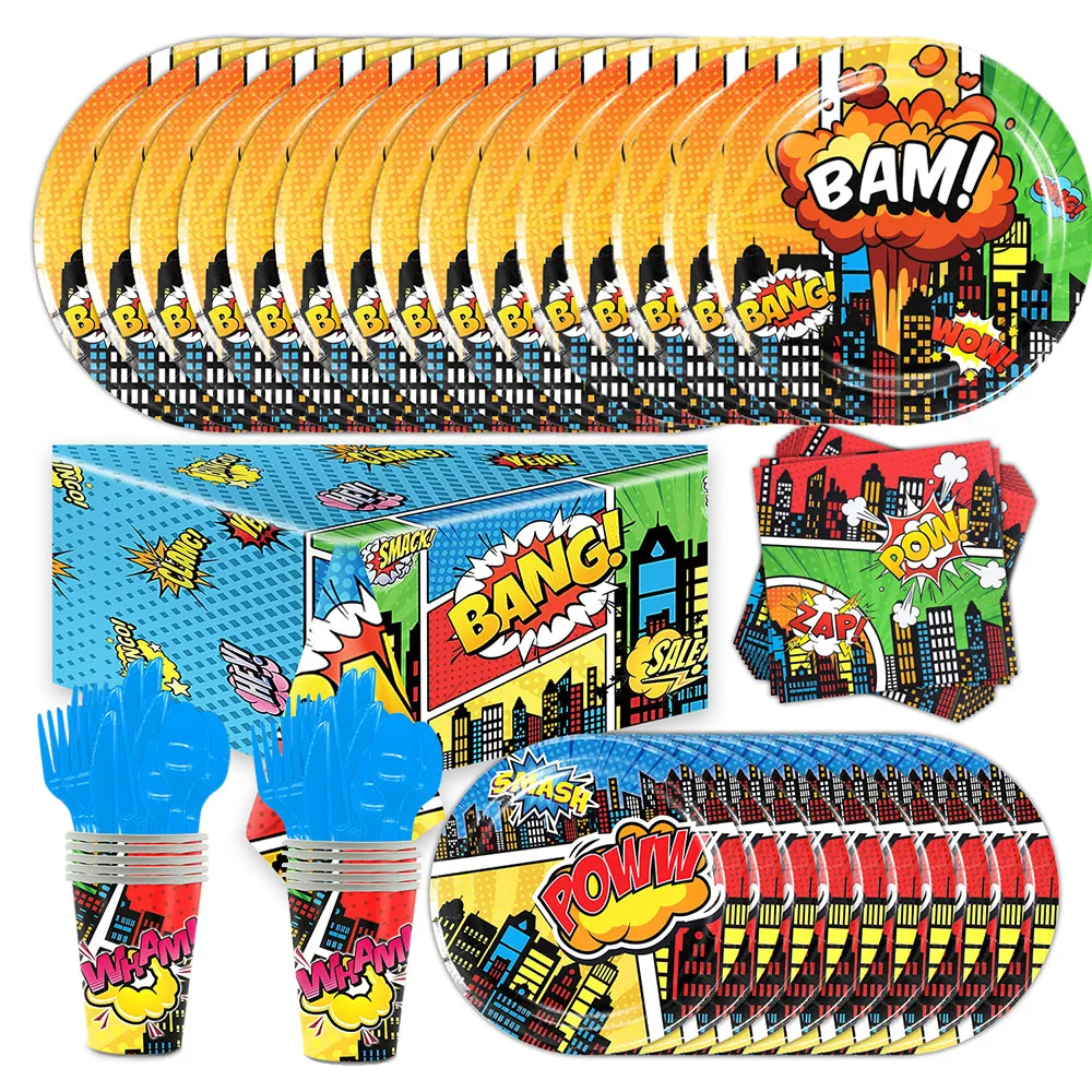 Superhero City Theme Party Decoration Include Paper Cup Napkin Plate Balloon Banner Tablecloth Kid Birthday Baby Shower Supplies
Superhero City Theme Party Decoration Include Paper Cup Napkin Plate Balloon Banner Tablecloth Kid Birthday Baby Shower Supplies