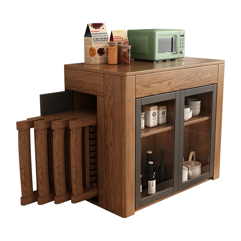 Nordic telescopic dining table and chair combination simple side cabinet multi-functional small folding dining table
Nordic telescopic dining table and chair combination simple side cabinet multi-functional small folding dining table