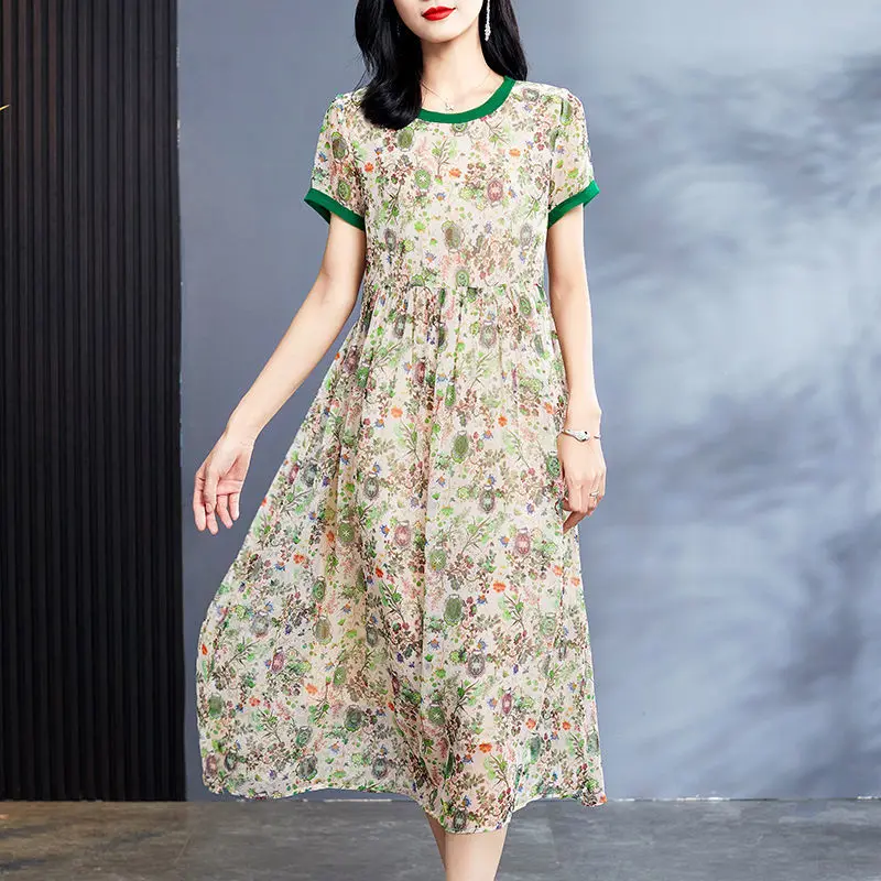 2024 Summer Women Fashion Middle-aged Long Dress Female Short Sleeve Print Dresses Ladies O-neck Loose A-line Vestidos X57
2024 Summer Women Fashion Middle-aged Long Dress Female Short Sleeve Print Dresses Ladies O-neck Loose A-line Vestidos X57