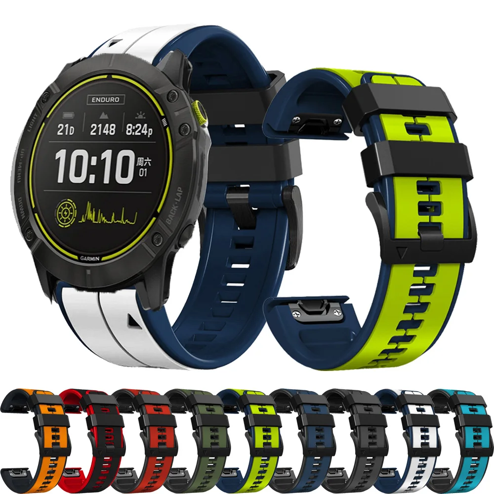 Ремешок силиконовый для наручных часов Garmin Fenix 7X 7 6X 6 Pro Epix Широкие ремешки Forerunner 745 965, быстросъемный браслет, 22 26 мм