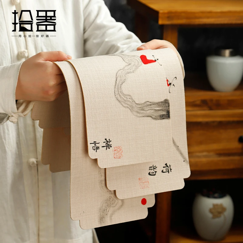Zen hand-painted tea mat ancient style small tea mat waterproof tea table mat cloth cotton and hemp insulated table mat Chinese
Zen hand-painted tea mat ancient style small tea mat waterproof tea table mat cloth cotton and hemp insulated table mat Chinese