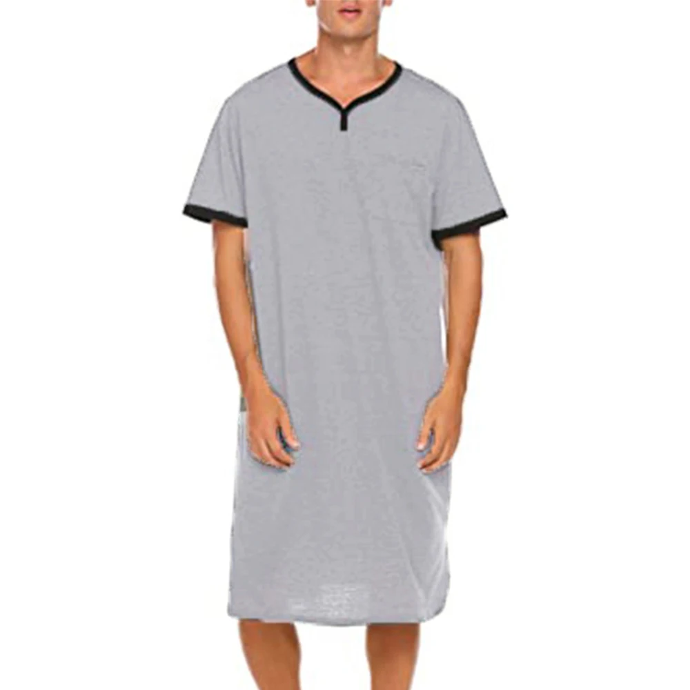 Mens Nightdress Short Sleeve Nightgown Sleepwear Nightshirts Robes Casual Loose Bathrobe Skin Friendly Pajamas Shirts A50
Mens Nightdress Short Sleeve Nightgown Sleepwear Nightshirts Robes Casual Loose Bathrobe Skin Friendly Pajamas Shirts A50
