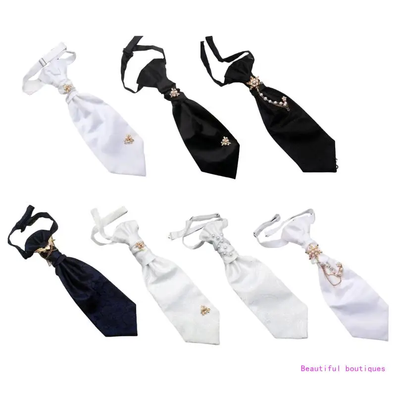 

Men Wedding Suit Paisley Necktie Pearl Metal Wing Chain Vintage Jewelry Bowtie DropShip