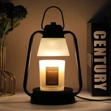 

Retro Lantern Wax Candle Melting Warmer Light glass Desk lamp emanate aroma Aromatherapy Burner Table Lamps decor For bedroom