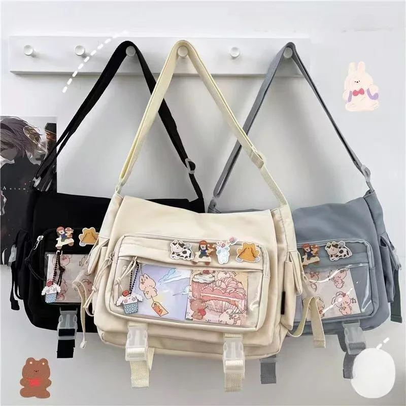 Japanese High School Girls Transparent Handbags Book Bag Satchels Shoulder Bag Itabag Big Crossbody Bags Women Ita bag
Japanese High School Girls Transparent Handbags Book Bag Satchels Shoulder Bag Itabag Big Crossbody Bags Women Ita bag