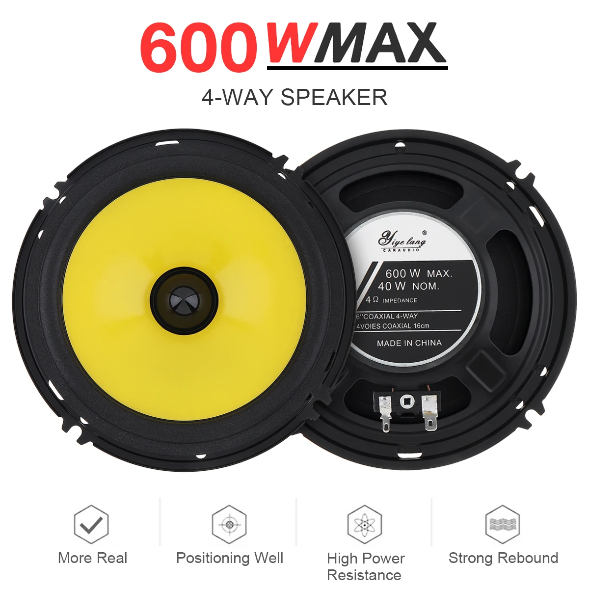 2pcs 6 Inch 600W 4 Way Car Coaxial Speaker Heavy Mid-bass Ultra-thin Modified Speakers Full Range Frequency Car Audio Speaker
2pcs 6 Inch 600W 4 Way Car Coaxial Speaker Heavy Mid-bass Ultra-thin Modified Speakers Full Range Frequency Car Audio Speaker