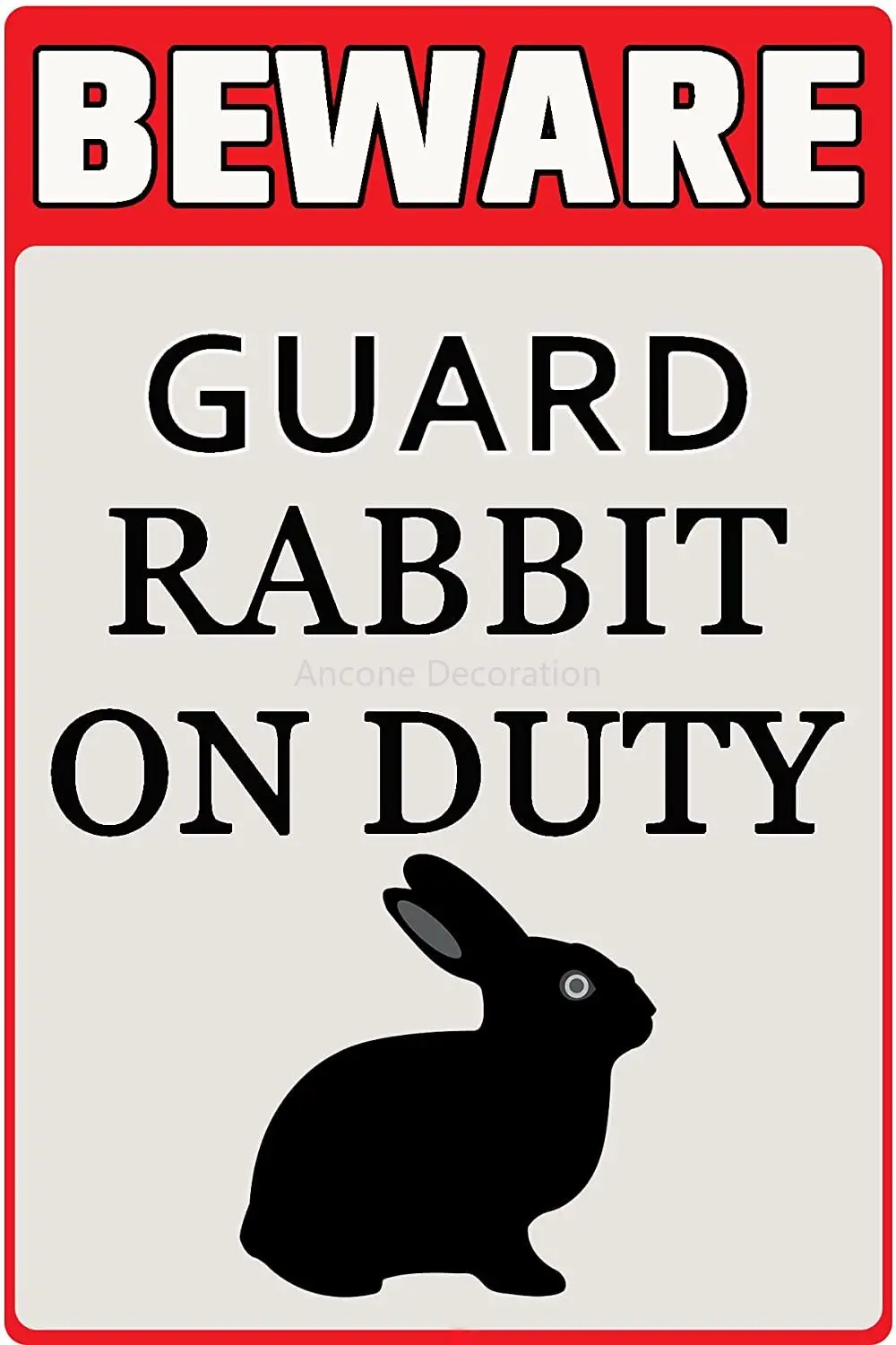 New Tin Sign Beware! Guard Rabbit On Duty Funny Quote Aluminum Metal Road Sign Wall Decoration
New Tin Sign Beware! Guard Rabbit On Duty Funny Quote Aluminum Metal Road Sign Wall Decoration
