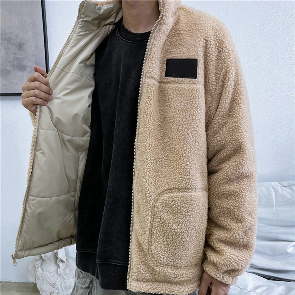 2023 Autumn/Winter Unisex Reversible Lamb Wool Coat with Thickened Fleece and Loose Fit Warm Two sided Jacket Cotton Coat
2023 Autumn/Winter Unisex Reversible Lamb Wool Coat with Thickened Fleece and Loose Fit Warm Two sided Jacket Cotton Coat