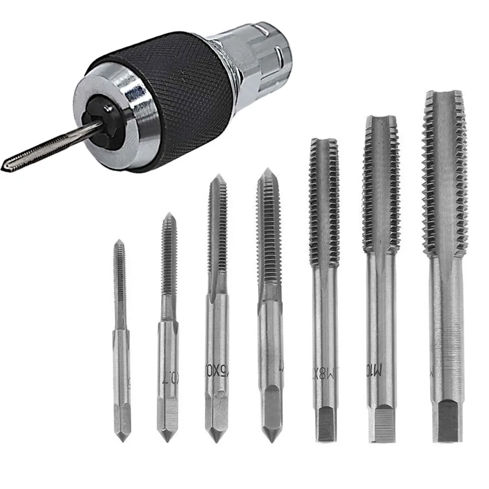 1pc Tap Holding Chuck With 7pcs Taps M3-M12 Tap Holding Chuck 3/8 Adapter Tap Wrench Adjustable Clamping Tap Chuck Accessories
1pc Tap Holding Chuck With 7pcs Taps M3-M12 Tap Holding Chuck 3/8 Adapter Tap Wrench Adjustable Clamping Tap Chuck Accessories