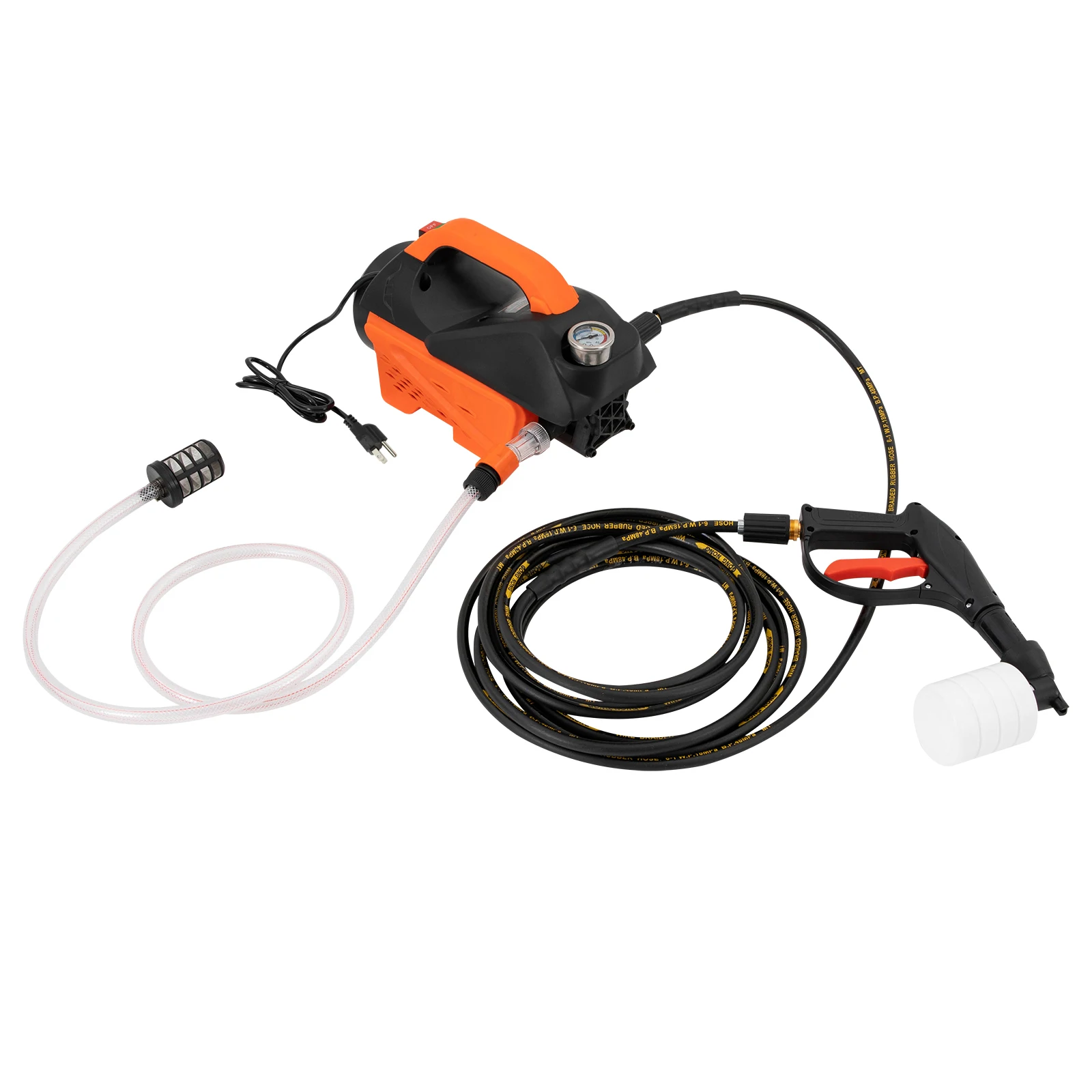 

110V 8A Portable Electric High-Pressure Car Washer Water Spray Cleaner with Induction Brushless 1300W 8L/min Home US Standard