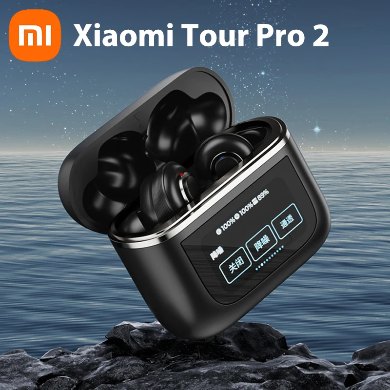 

Беспроводные Bluetooth наушники Xiaomi Tour Pro 2 ANC, наушники Mijia со светодиодным сенсорным экраном, видимые наушники, гарнитура с активным шумоподавлением