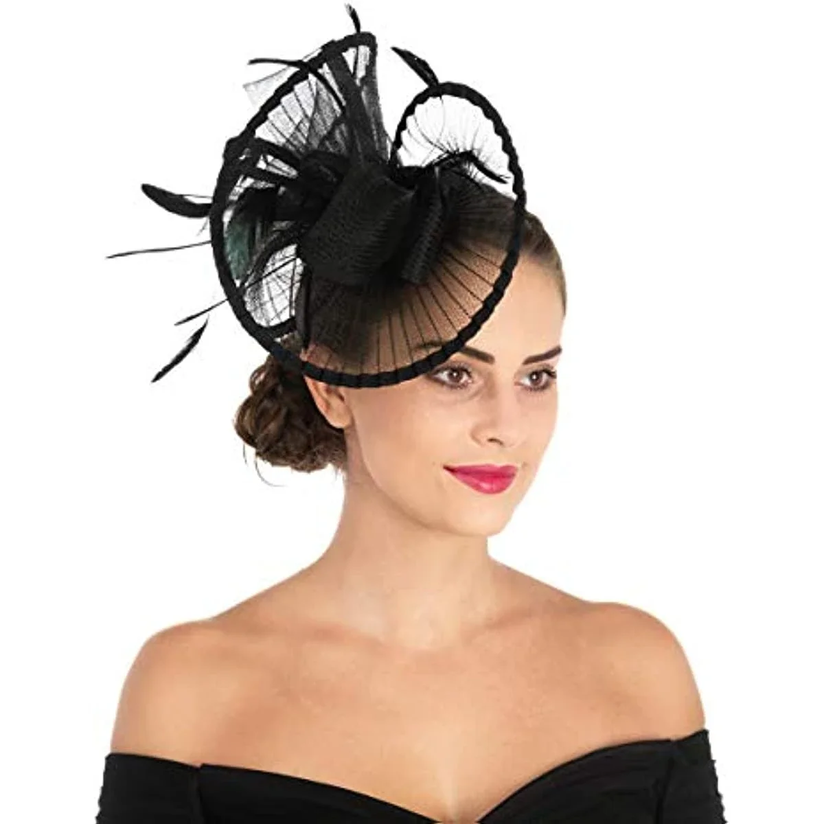 

Church Wedding fascinators for women elegant derby hats Kentucky Party Banquet Headpiece Headband Feather Hat Occasion Headwear
