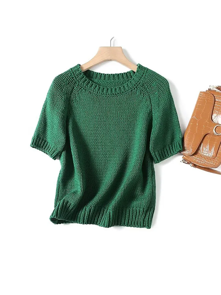 Women 2023 Winter New Fashion Casual Holiday Wind Short Sleeve Knitted Sweater Vintage O Neck Female Pullovers Chic Tops 
Women 2023 Winter New Fashion Casual Holiday Wind Short Sleeve Knitted Sweater Vintage O Neck Female Pullovers Chic Tops
