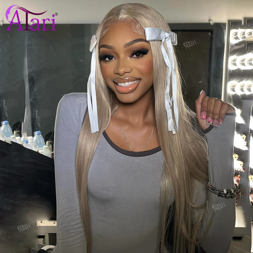 

5x5 Closure Grey Gold Straight Human Hair Wigs Pre Pluck Transparent 13x4 13x6 Dark Blonde Lace Frontal Wig Brazilian for Women