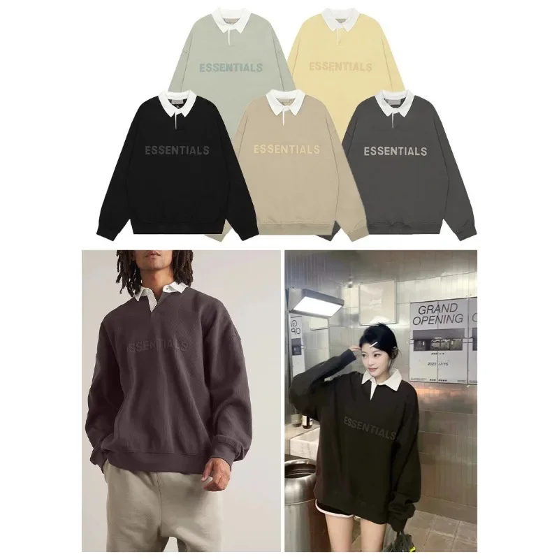 ESSENTIALS New Trend Brand Season 8 Double Thread Stereoscopic Silicone Letter POLO Sweater High Street Men's Polo Sweatshirt
ESSENTIALS New Trend Brand Season 8 Double Thread Stereoscopic Silicone Letter POLO Sweater High Street Men's Polo Sweatshirt