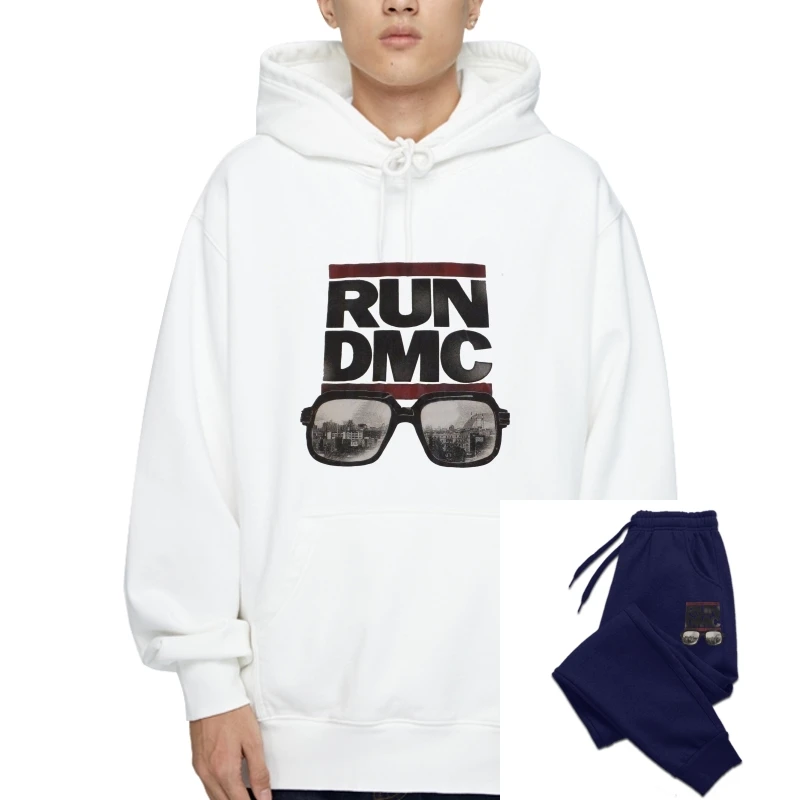 

#1141 Run DMC свитшот, верхняя одежда, худи с очками, городской пейзаж, графика L