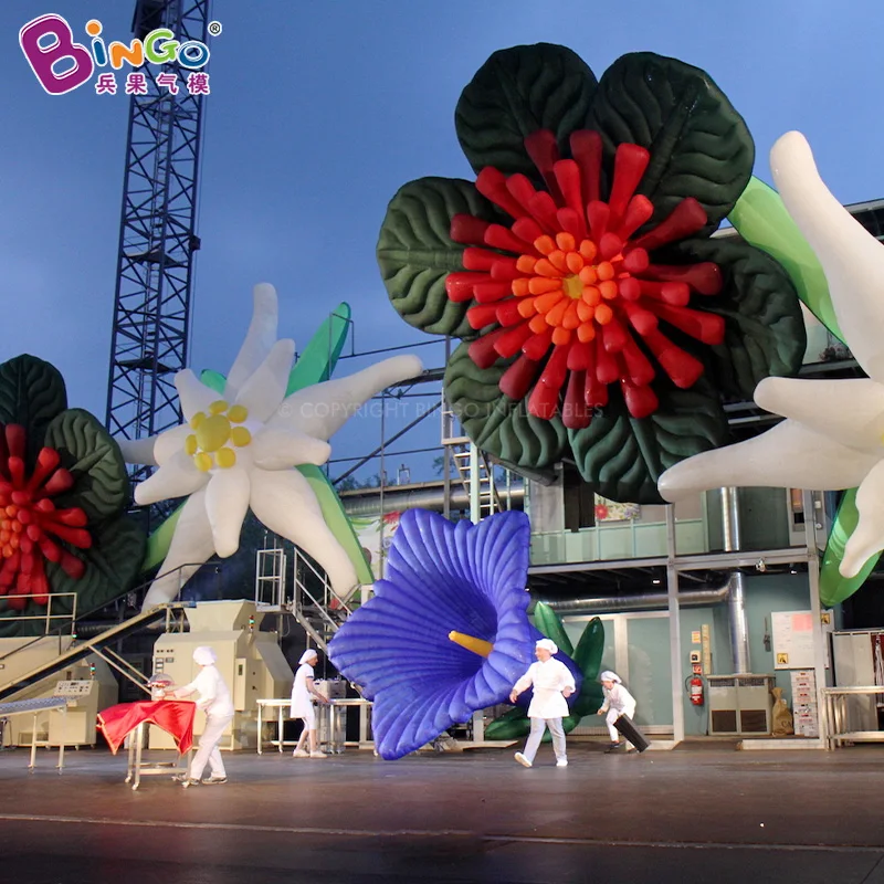 

Big Led Inflatable Flower Hanging Bloom Lily Plant for Wedding Party Stage Decoration