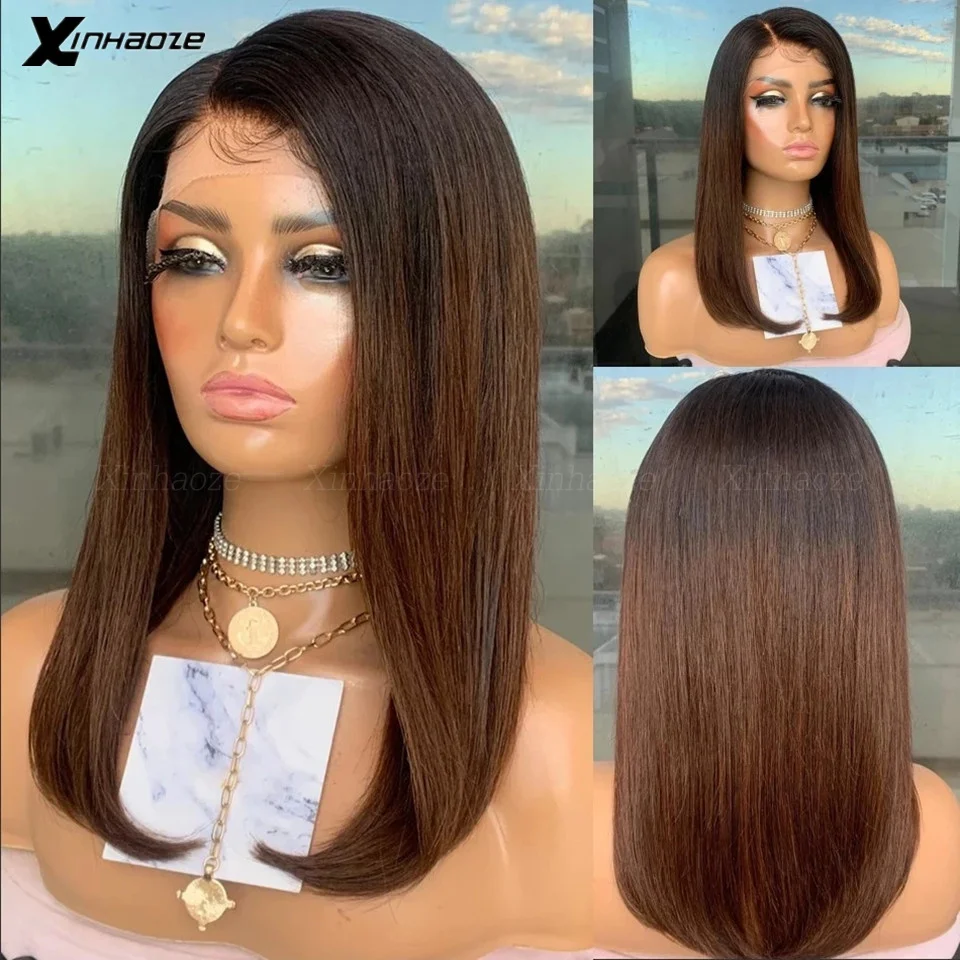 Dark Brown Ombre Human Hair Wigs Short Bob 13x4 Lace Front Wigs Remy Hair 5x5 Silk Top Closure Wigs 200% Density Full End Cut
Dark Brown Ombre Human Hair Wigs Short Bob 13x4 Lace Front Wigs Remy Hair 5x5 Silk Top Closure Wigs 200% Density Full End Cut